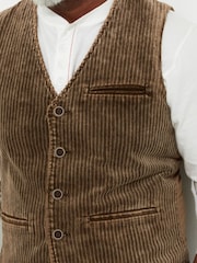 Joe Browns Brown Washed Chunky Cord Waistcoat - Image 5 of 6