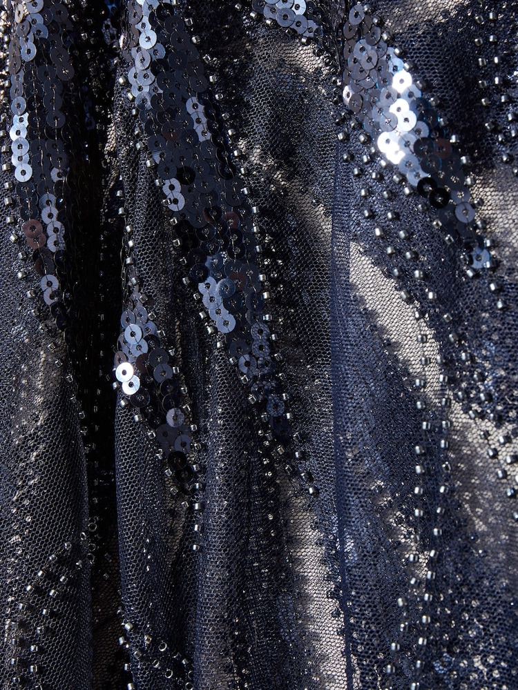 Joe Browns Blue Midnight Sequin Fringed Kimono Cover-Up - Image 3 of 3