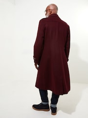 Joe Browns Red Contrast Trim Double-Breasted Longline Military Coat with Epaulettes - Image 4 of 7