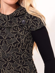 Joe Browns Glittered Jacquard Long-Sleeved Layered Tunic with Cowl Neck - Bild 6 von 7