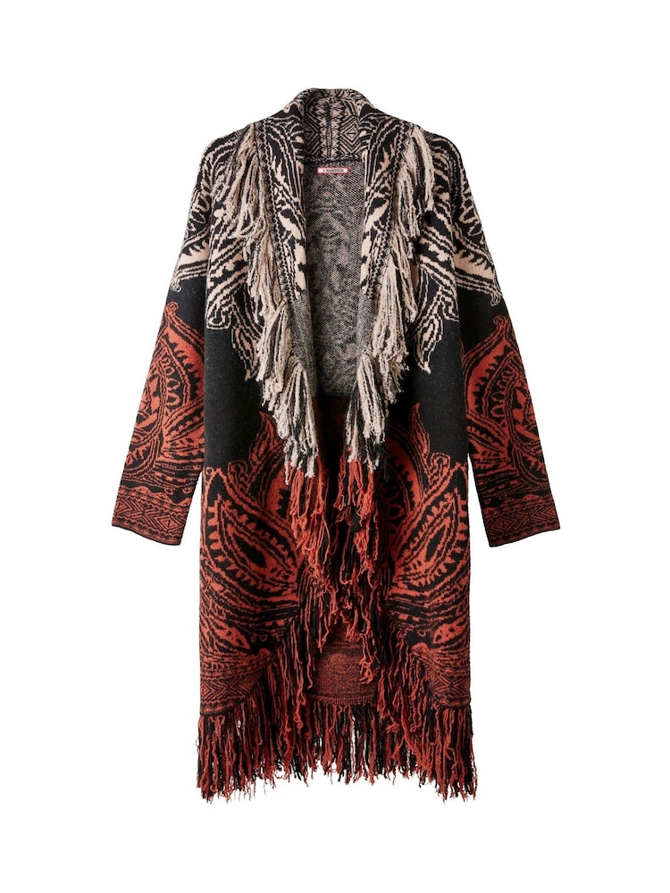 Joe Browns Black Tasselled Longline Oversized Ombre Coatigan - Image 7 of 7 Joe Browns Black Tasselled Longline Oversized Ombre Coatigan - Image 7 of 7