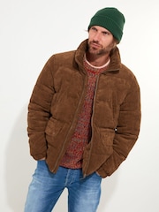 Joe Browns Brown Cord Quilted Funnel Neck Puffer Coat - Image 3 of 7