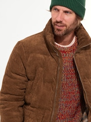 Joe Browns Brown Cord Quilted Funnel Neck Puffer Coat - Image 6 of 7
