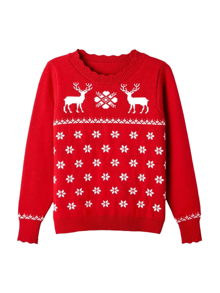 Joe Browns – festlicher Retro-Weihnachtspullover mit Rentiermotiv und gewelltem Rand - Bild 6 von 6 Joe Browns – festlicher Retro-Weihnachtspullover mit Rentiermotiv und gewelltem Rand - Bild 6 von 6