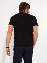 Joe Browns Black Hand Drawn Geometric Tiger Short Sleeve Crew Neck Graphic 100% Cotton T-Shirt - Image 4 of 5