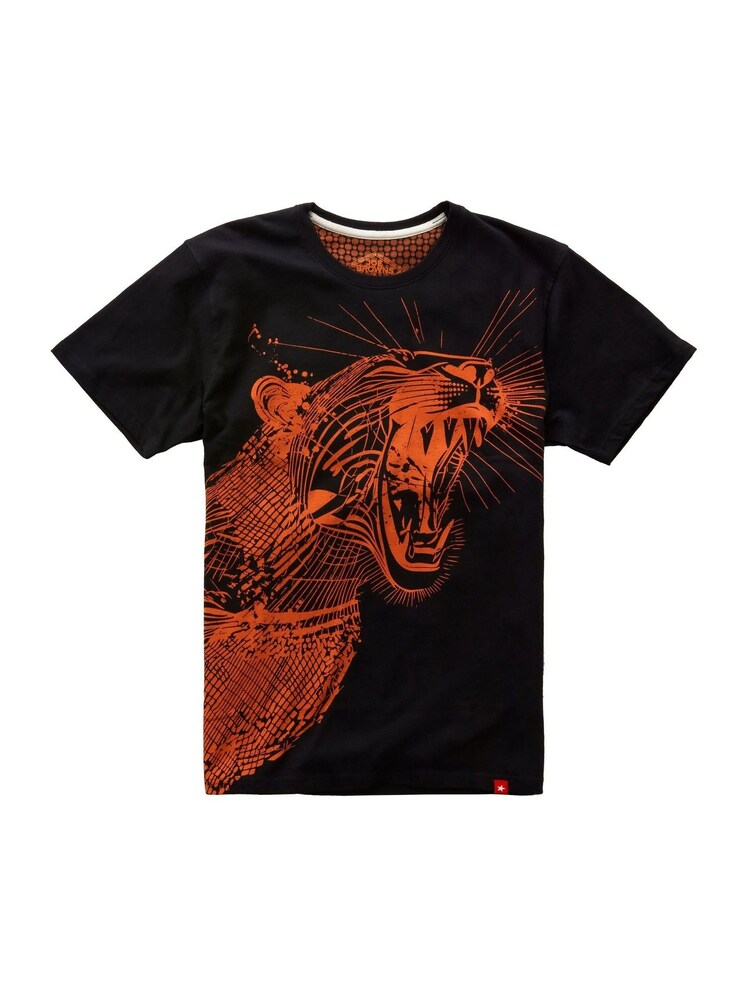 Joe Browns Black Hand Drawn Geometric Tiger Short Sleeve Crew Neck Graphic 100% Cotton T-Shirt - Image 5 of 5