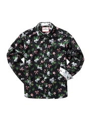 Joe Browns Black Grungy Festive Skull and Candy Cane Print Long Sleeve 100% Cotton Shirt - Image 5 of 5