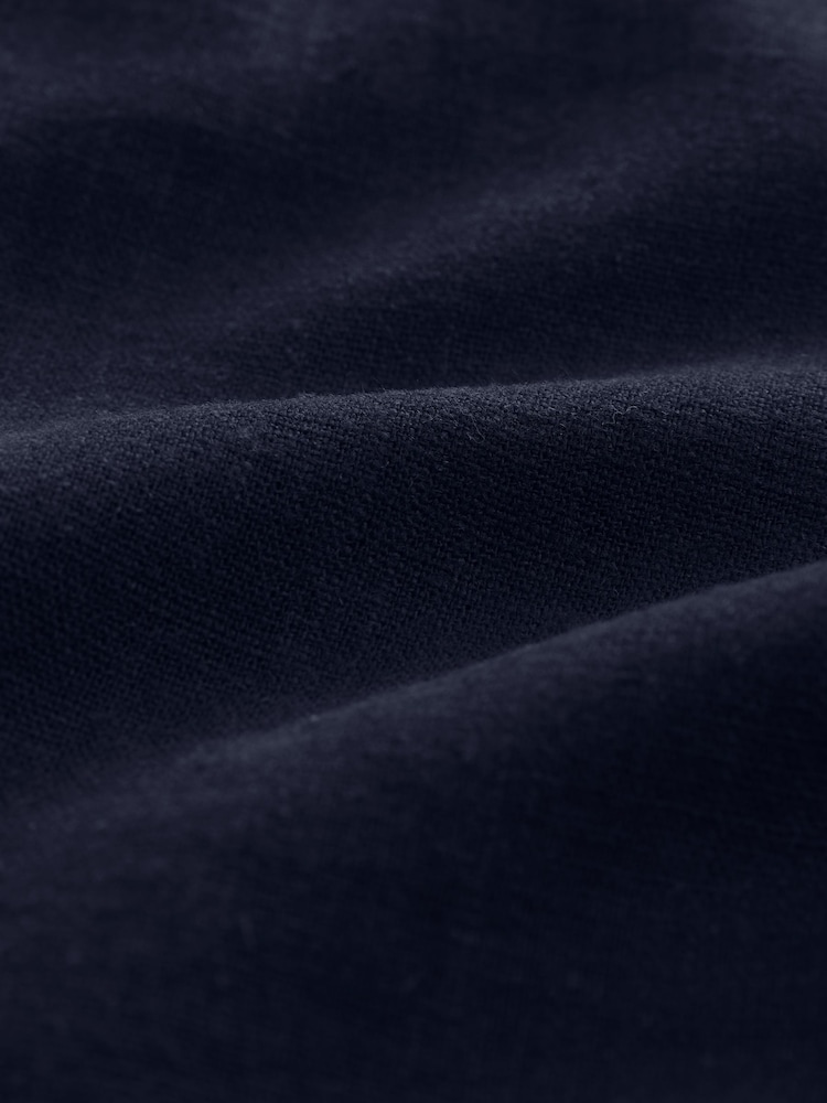 Navy Tie Waist Linen Blend Boy Shorts - Image 6 of 7