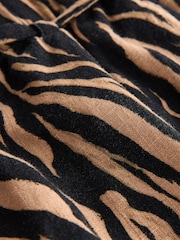 Zebra Print Tie Waist Linen Blend Boy Shorts - Image 5 of 7