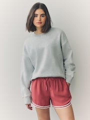 Dusky Pink Sports Shorts With Contrast Stripe - Image 1 of 6