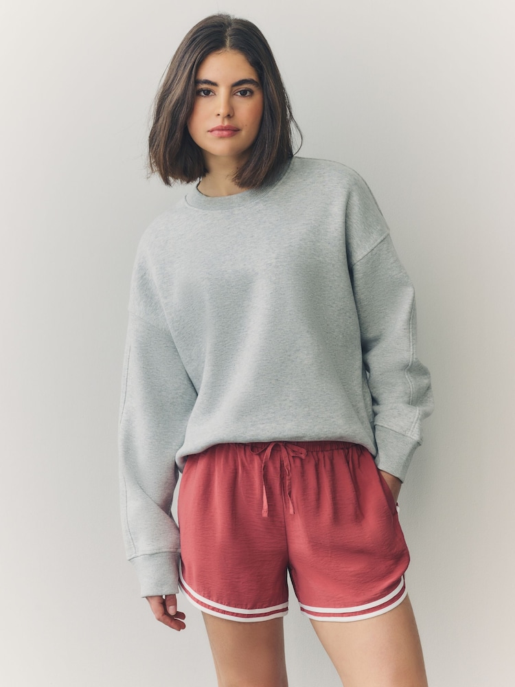 Dusky Pink Sports Shorts With Contrast Stripe - Image 1 of 6
