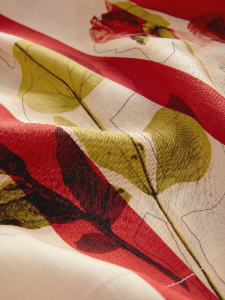 Red/Ecru Stripe Tie Waist Shorts - Image 2 of 3