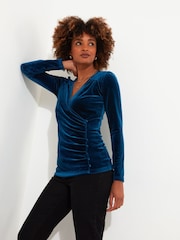 Grün - Joe Browns Velour Mock Wrap Long Sleeve Top - Bild 1 von 5