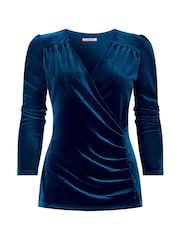 Grün - Joe Browns Velour Mock Wrap Long Sleeve Top - Bild 5 von 5