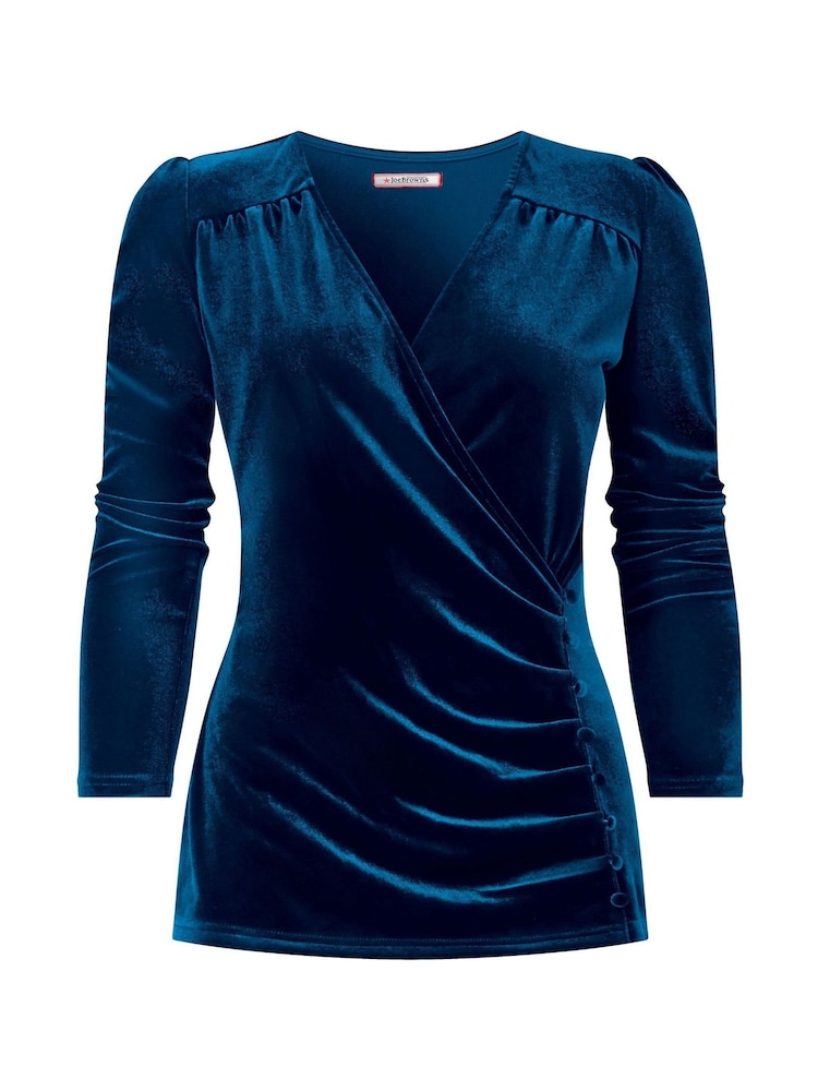 Grün - Joe Browns Velour Mock Wrap Long Sleeve Top - Bild 5 von 5
