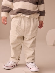 Ecru Textured Corduroy Pull On Trousers (3mths-7yrs) - Image 1 of 8