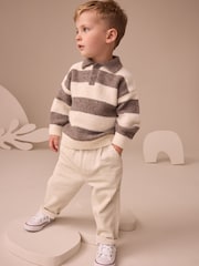 Ecru Textured Corduroy Pull On Trousers (3mths-7yrs) - Image 2 of 8