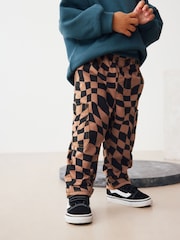 Black/Tan Checkerboard Side Pocket Pull On Trousers (3mths-7yrs) - Image 1 of 7