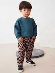 Black/Tan Checkerboard Side Pocket Pull On Trousers (3mths-7yrs) - Image 2 of 7