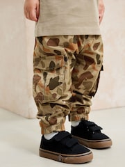 Khaki Camo Dino Print Lined Cargo Trousers (3mths-7yrs) - Image 1 of 10