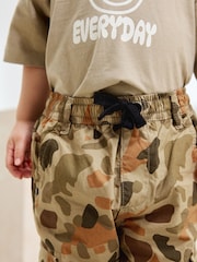Khaki Camo Dino Print Lined Cargo Trousers (3mths-7yrs) - Image 5 of 10