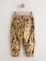 Khaki Camo Dino Print Lined Cargo Trousers (3mths-7yrs) - Image 7 of 10