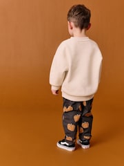 Neutral Pumpkin Print Pull On Wide Trousers (3mths-7yrs) - Image 3 of 7