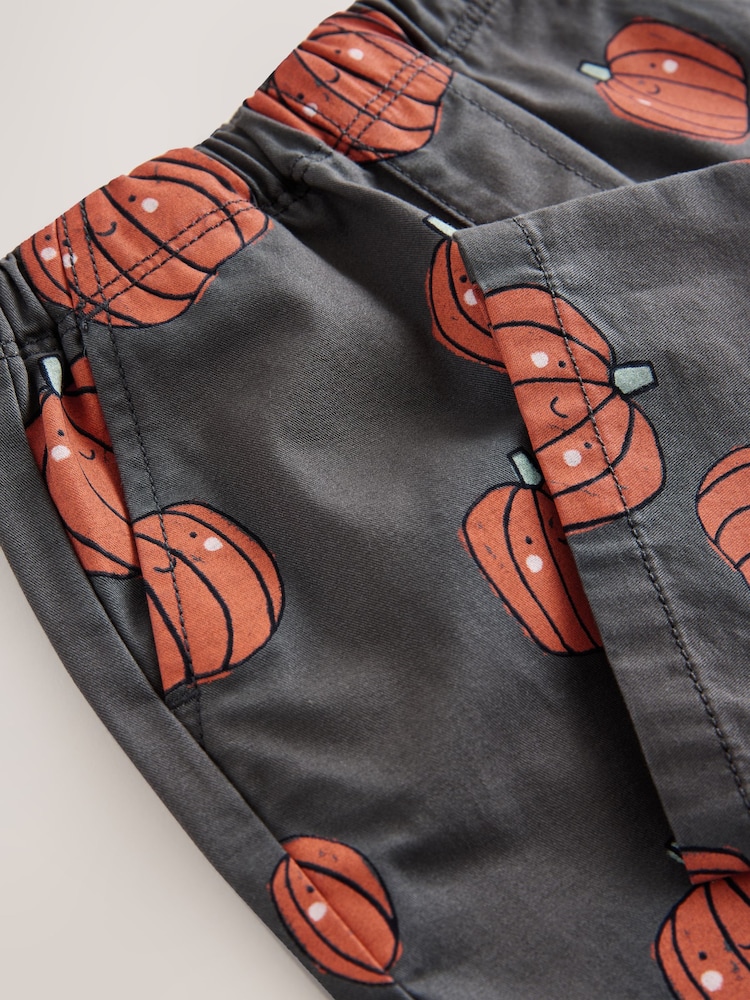 Neutral Pumpkin Print Pull On Wide Trousers (3mths-7yrs) - Image 7 of 7