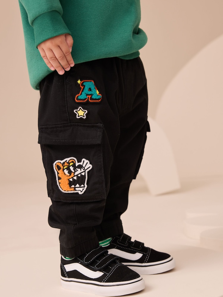 Black Varsity Cargo Trousers (3mths-7yrs) - Image 1 of 9
