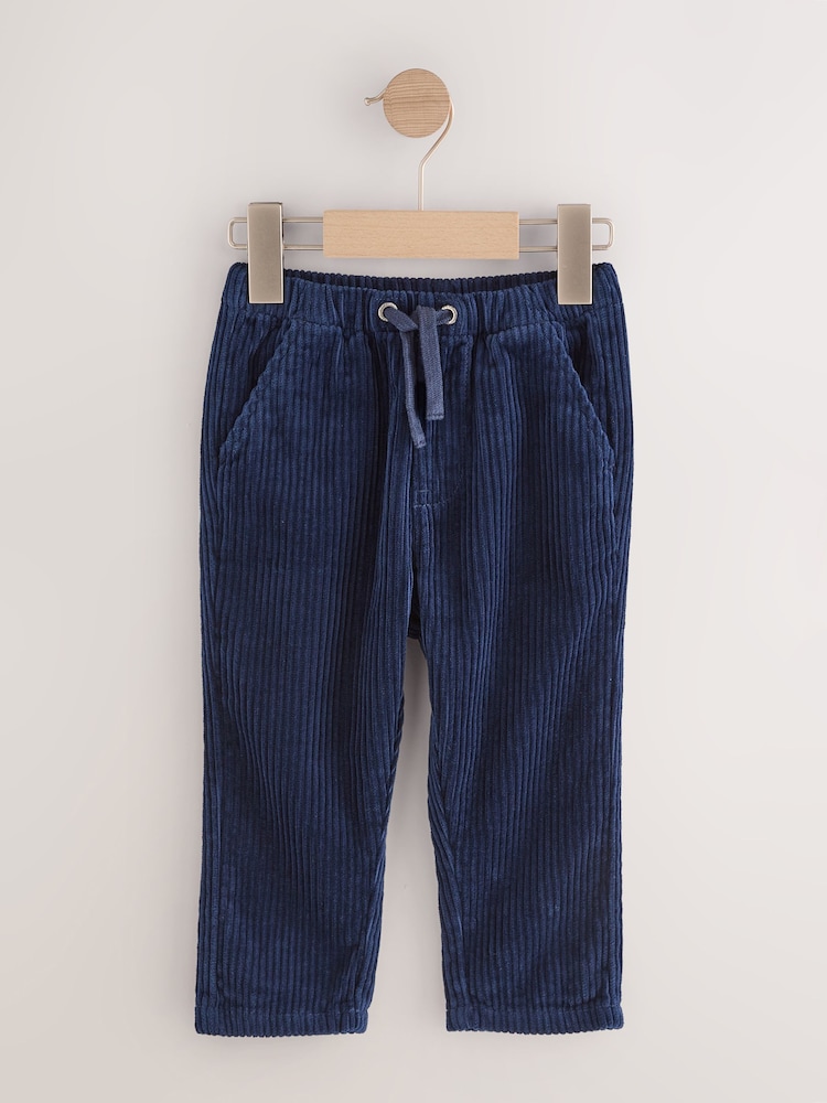 Navy Corduroy Pull On Trousers (3mths-7yrs) - Image 1 of 6
