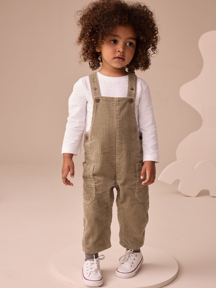 Sage Green Corduroy Dungarees (3mths-7yrs) - Image 1 of 7