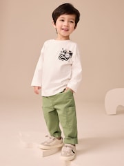 Sage Green Side Pocket Pull On Trousers (3mths-7yrs) - Image 2 of 8
