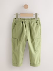 Sage Green Side Pocket Pull On Trousers (3mths-7yrs) - Image 4 of 8