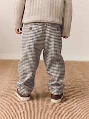 Neutral/Blue Check - Pull On Smart Trousers (3mths-7yrs) - Bild 3 von 8