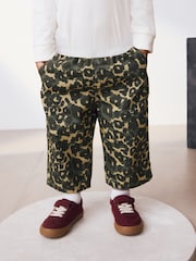 Green Leopard Print Pull On Wide Trousers (3mths-7yrs) - Image 1 of 12