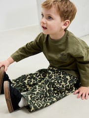 Green Leopard Print Pull On Wide Trousers (3mths-7yrs) - Image 8 of 12