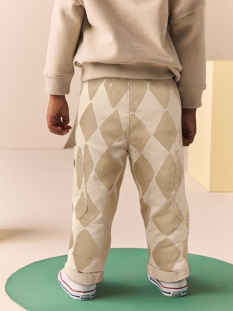 Neutral Cream Check Side Pocket Pull On Trousers (3mths-7yrs) - Image 2 of 6 Neutral Cream Check Side Pocket Pull On Trousers (3mths-7yrs) - Image 2 of 6