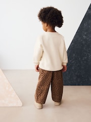 Tan Leopard Print Pull On Wide Trousers (3mths-7yrs) - Image 2 of 8