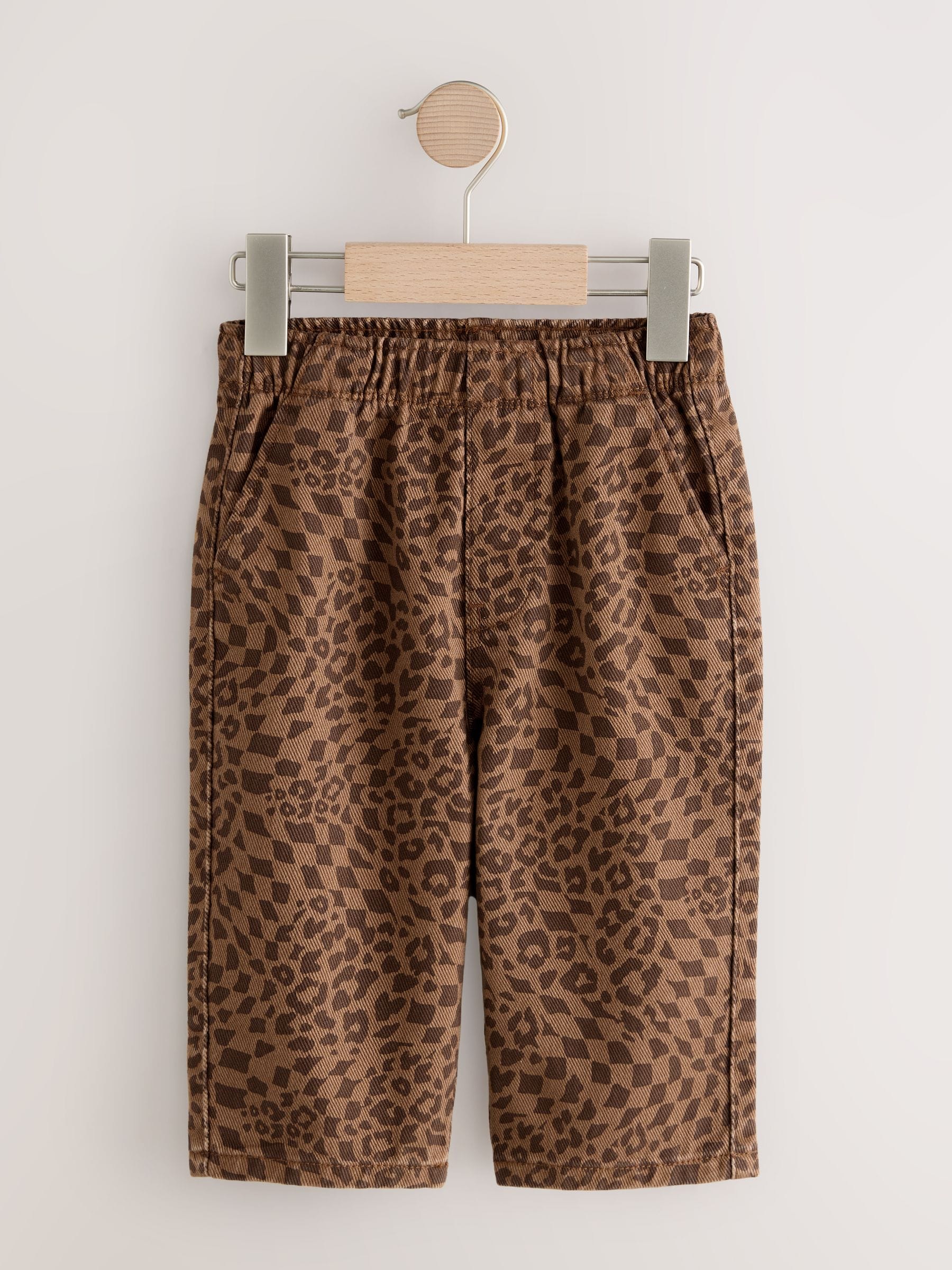 Buy Tan Leopard Print Pull On Wide Trousers (3mths-7yrs) from the