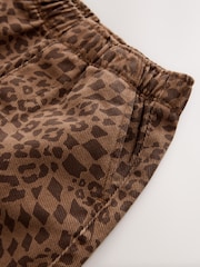 Tan Leopard Print Pull On Wide Trousers (3mths-7yrs) - Image 8 of 8