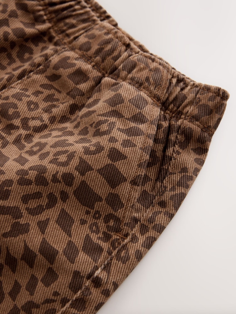 Tan Leopard Print Pull On Wide Trousers (3mths-7yrs) - Image 8 of 8