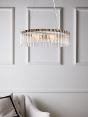 Sosandar Silver Glass Cylindar Pendant Light - Image 2 of 4