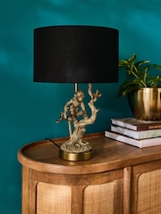 Clarke and Clarke Black/Gold Monkey Business Table Lamp - Image 1 of 4