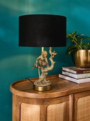 Clarke and Clarke Black/Gold Monkey Business Table Lamp - Image 2 of 4