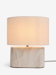 Sosandar White/Cream Marble Effect Ceramic Table Lamp - Image 1 of 2