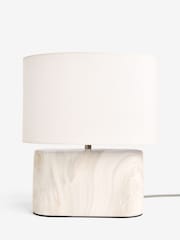 Sosandar White/Cream Marble Effect Ceramic Table Lamp - Image 2 of 2