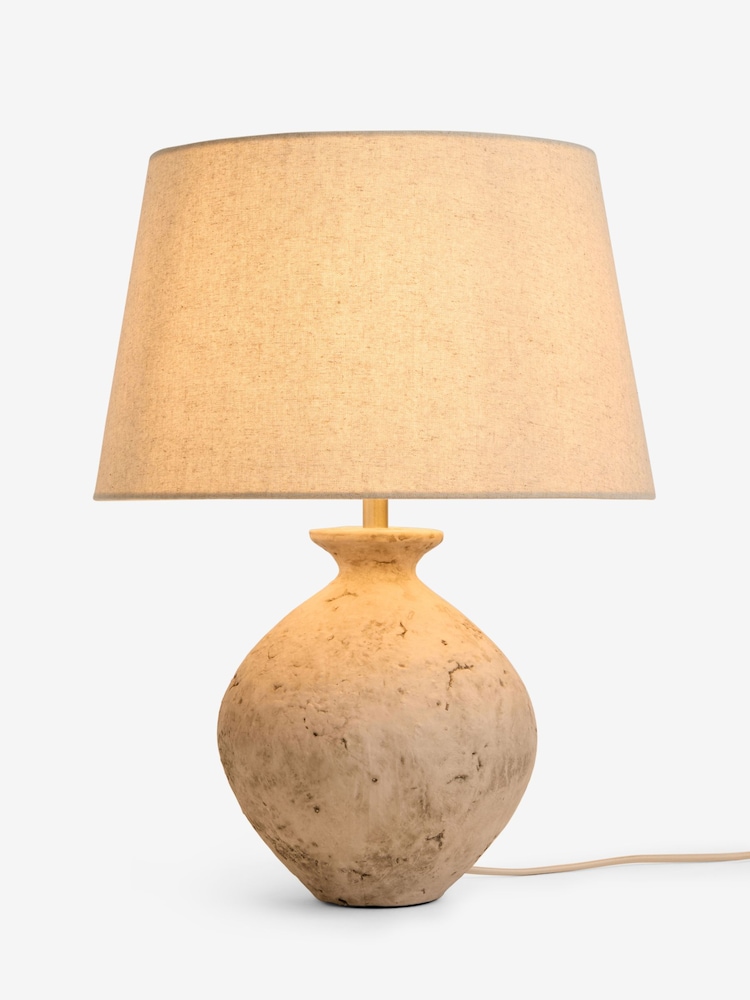 Sosandar Natural Textured Ceramic Table Lamp - Image 2 of 4
