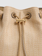 Reiss Natural Evie Raffia Drawcord Bucket Bag - Image 5 of 5