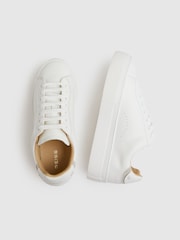 Reiss White Francesca Leather Low-Top Trainers - Image 3 of 5