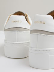 Reiss White Francesca Leather Low-Top Trainers - Image 4 of 5